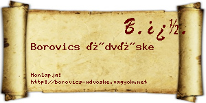 Borovics Üdvöske névjegykártya